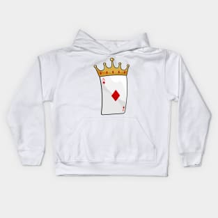 Diamond Ace with King Crown Kids Hoodie